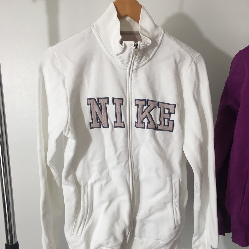 White Nike Zip Up Turtleneck Sweatshirt